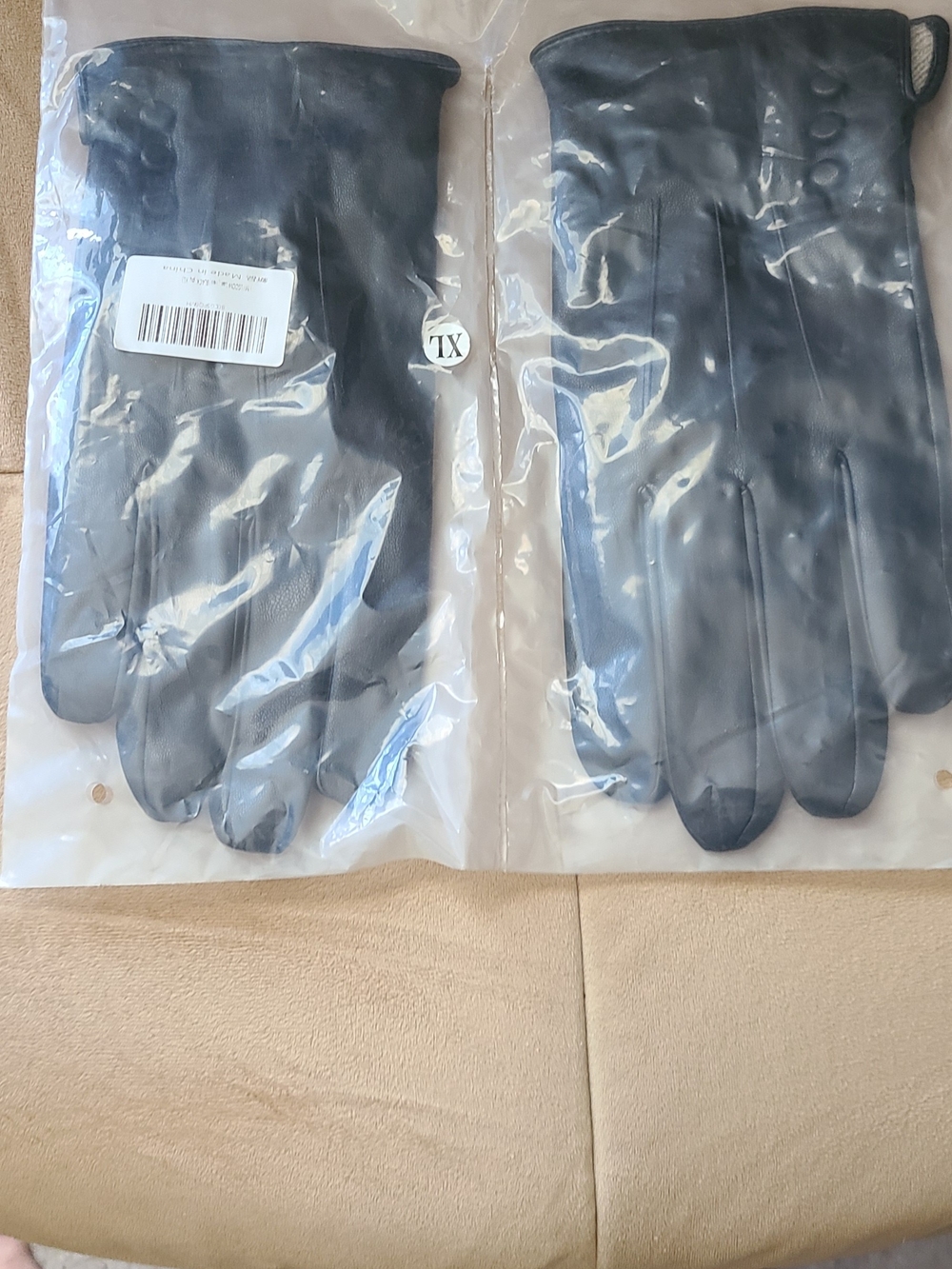 Ladies Black Leather Dress Gloves - Classic Style Size XL